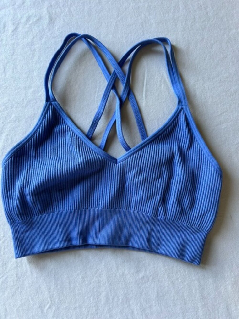 Aerie Real Good Ribbed Sports Bra — Strappy Crisscross Back — Size XS